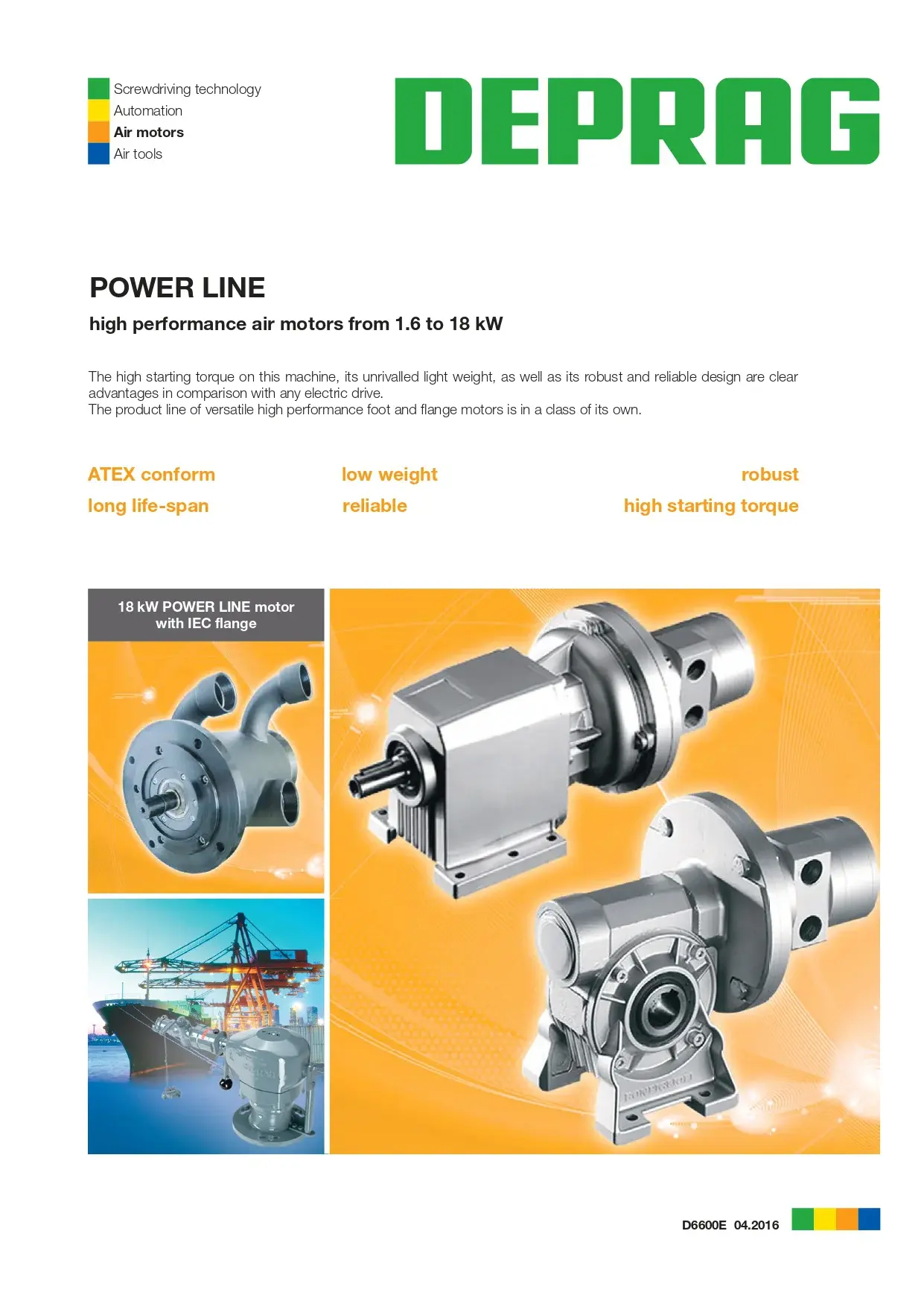 High Powered Air Operated Gear Motors 1.6kW to 18kW